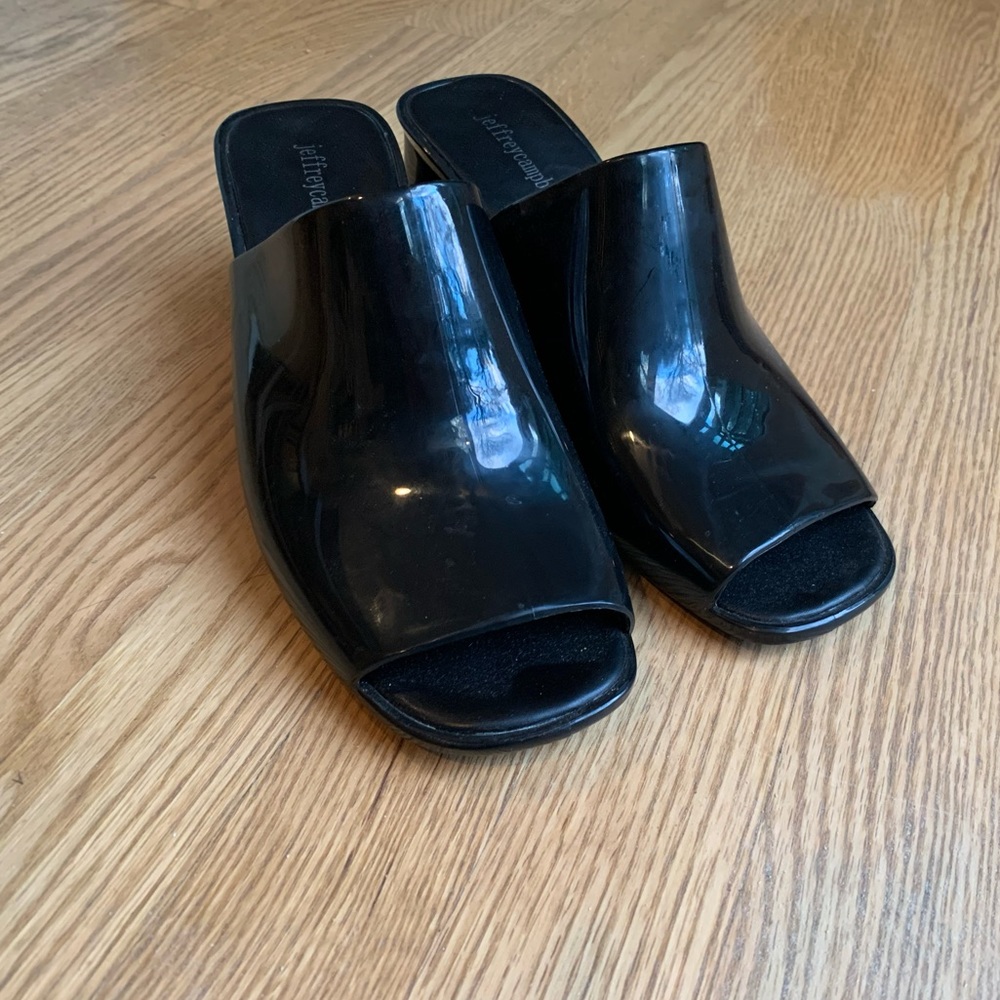 Jeffrey Campbell Black Jelly Mules